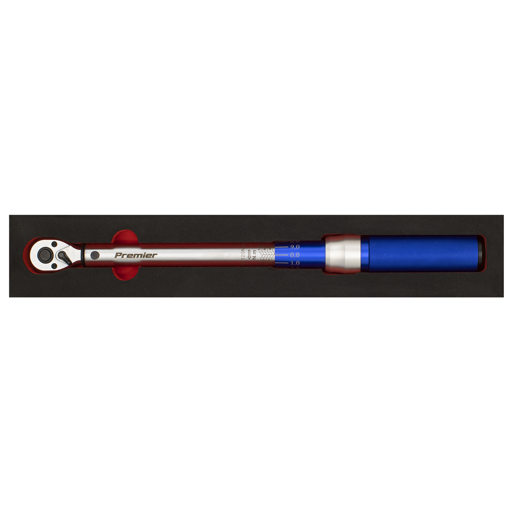 Sealey Premier Calibrated Micrometer Torque Wrench 3/8"Sq Drive 20-120Nm STW903