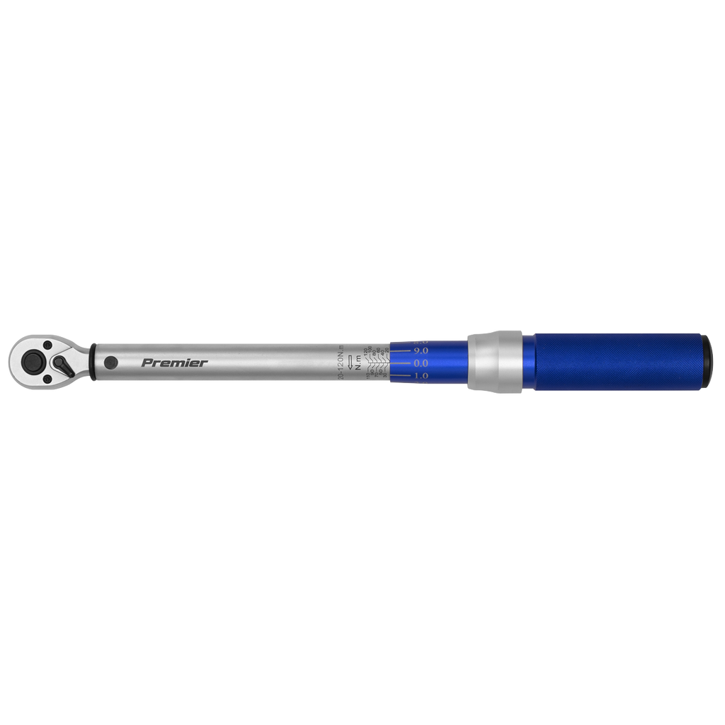 Sealey Premier Calibrated Micrometer Torque Wrench 3/8"Sq Drive 20-120Nm STW903