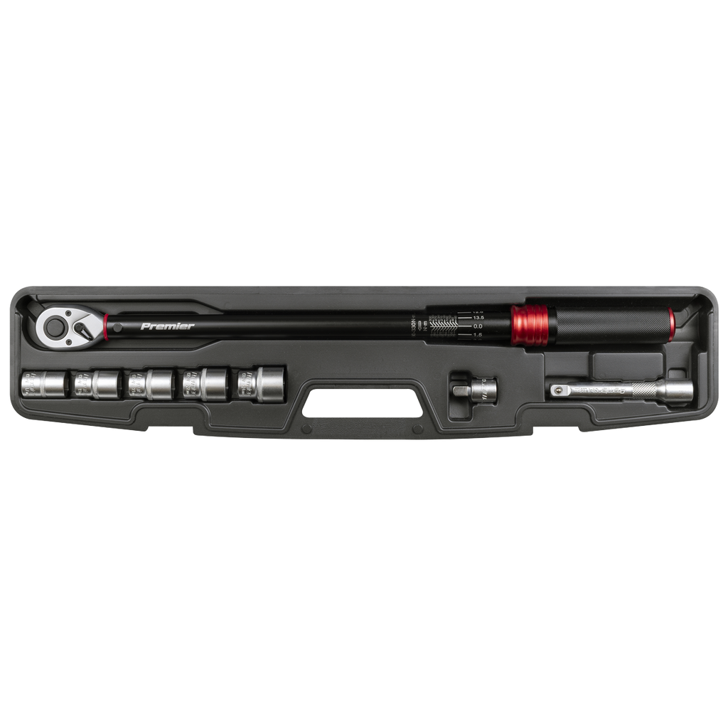 Sealey Premier Black Torque Wrench Set 1/2"Sq Drive 60-330Nm 8pc STW915B