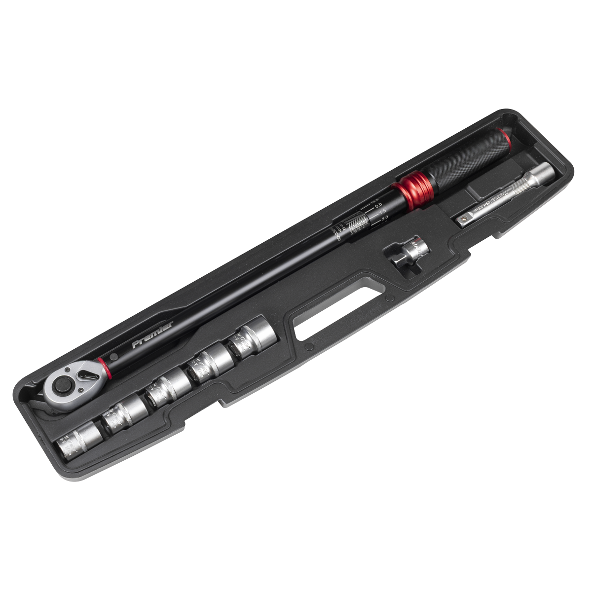 Sealey Premier Black Torque Wrench Set 1/2"Sq Drive 60-330Nm 8pc STW915B