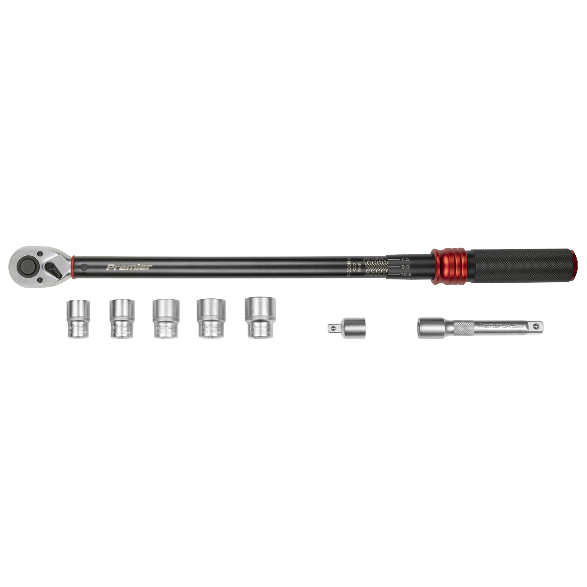 Sealey Premier Black Torque Wrench Set 1/2"Sq Drive 60-330Nm 8pc STW915B