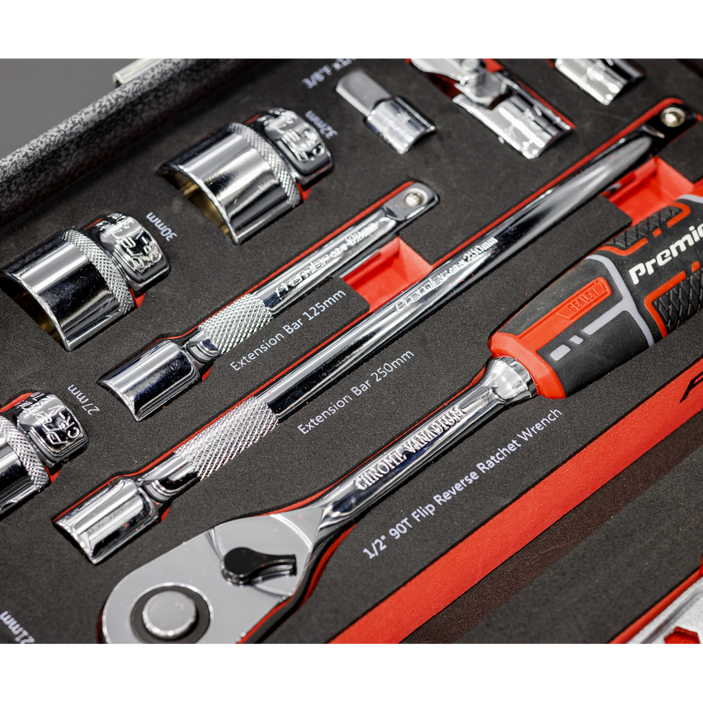Sealey Premier Socket Set with Tool Tray 1/2"Sq Drive 22pc TBT42