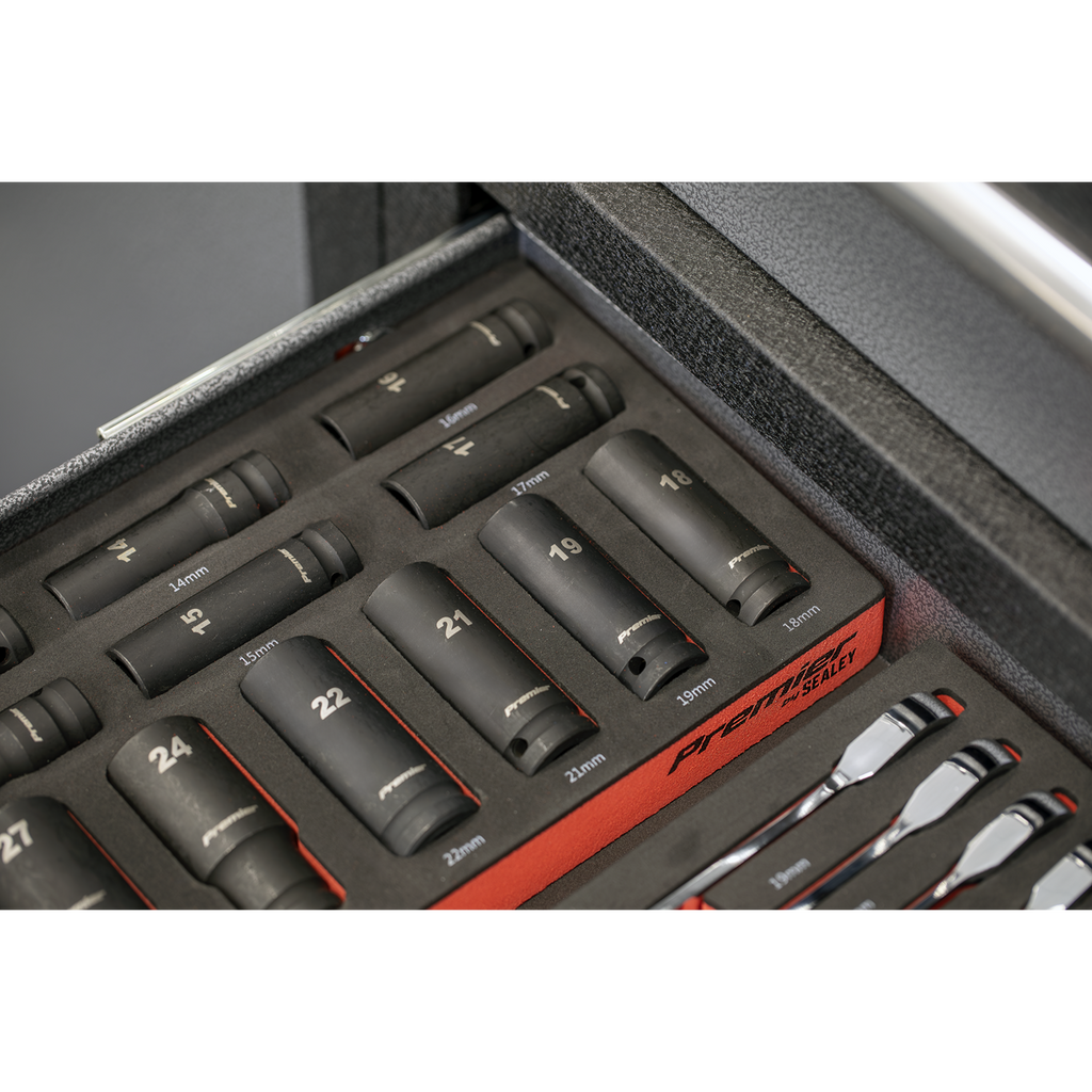 Sealey Premier Impact Socket Set with Tool Tray 1/2"Sq Drive 22pc TBT46