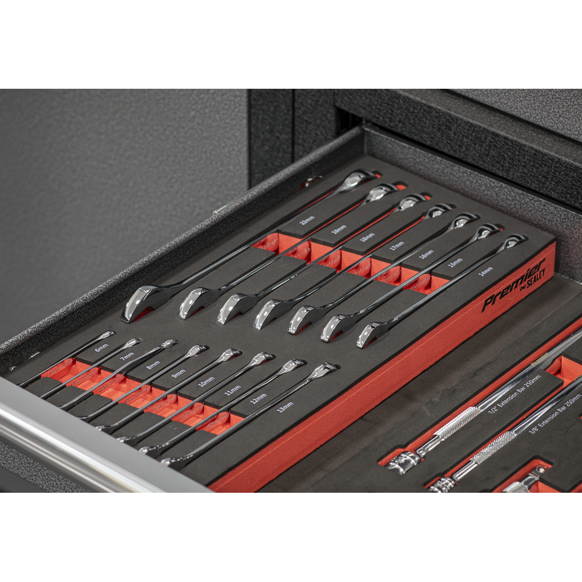 Sealey Premier Combination Spanner Set with Tool Tray 15pc TBT48