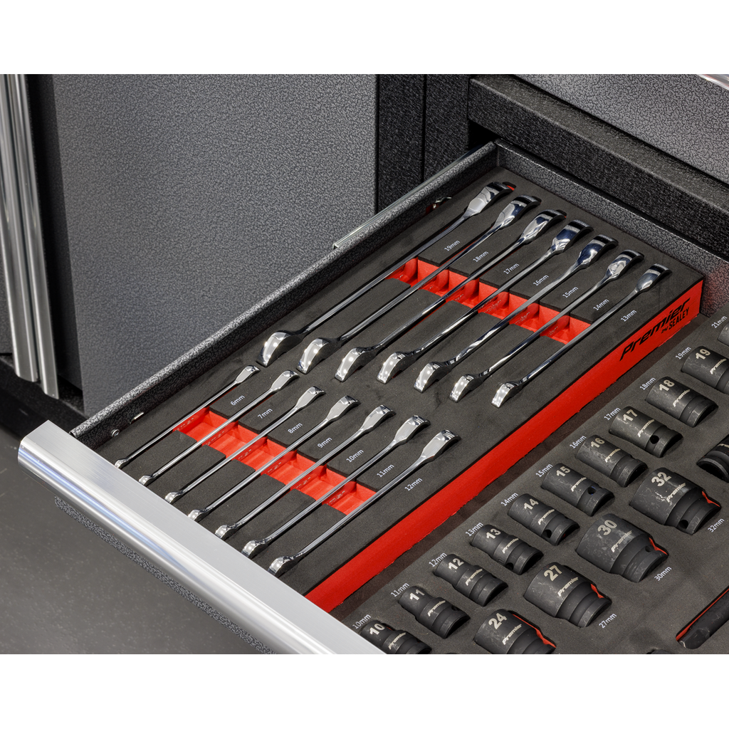 Sealey Premier Ratchet Spanner Set with Tool Tray 14pc TBT49