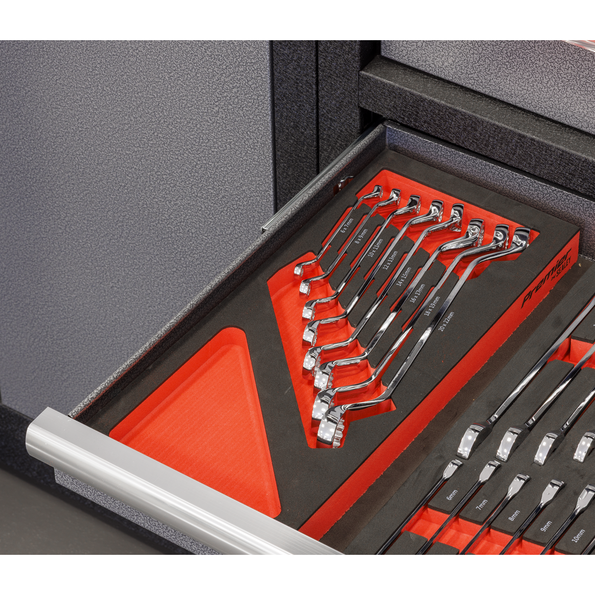 Sealey Premier Deep Offset Spanner Set with Tool Tray 8pc TBT51