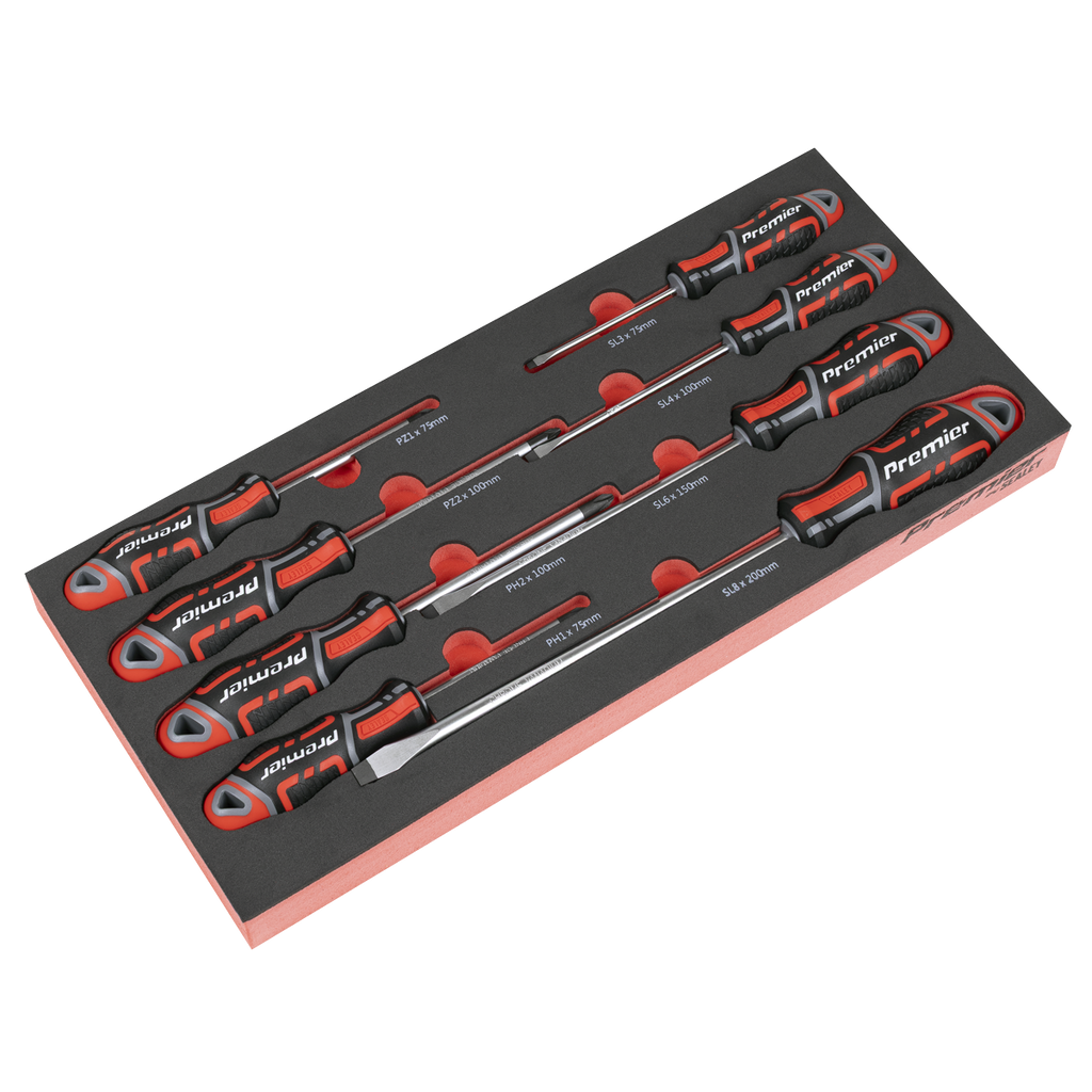 Sealey Premier Screwdriver Set with Tool Tray 8pc TBT53