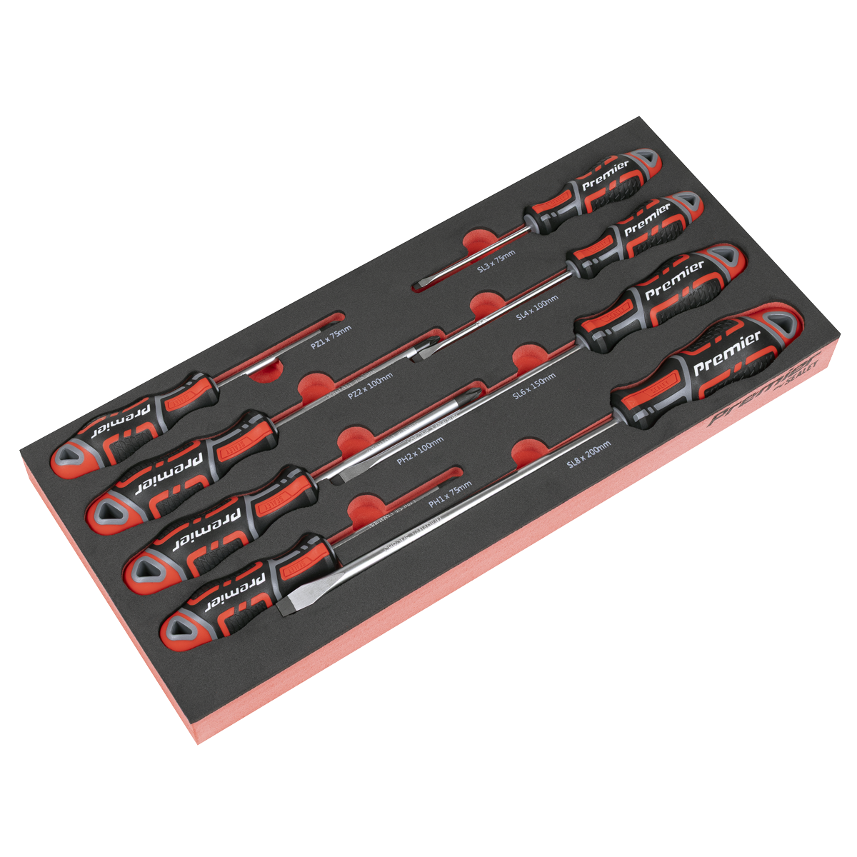 Sealey Premier Screwdriver Set with Tool Tray 8pc TBT53