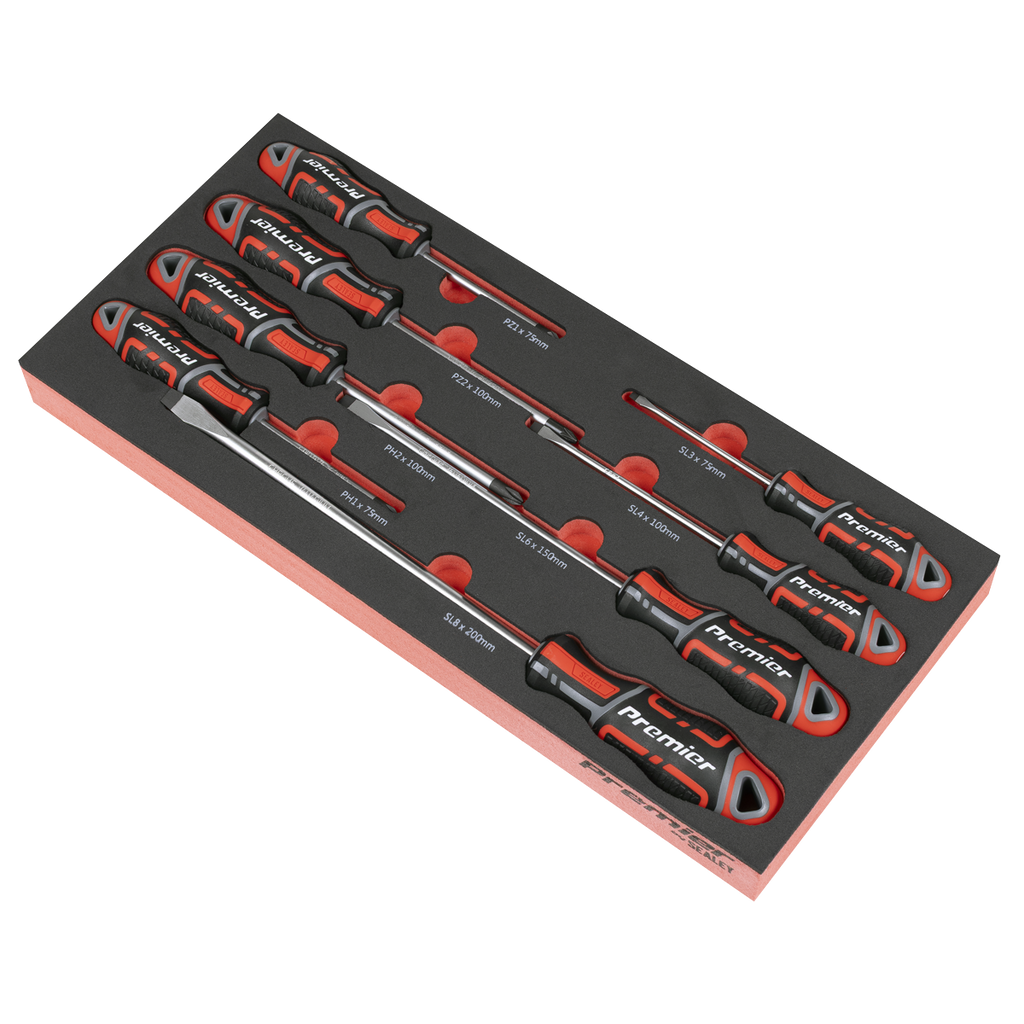 Sealey Premier Screwdriver Set with Tool Tray 8pc TBT53