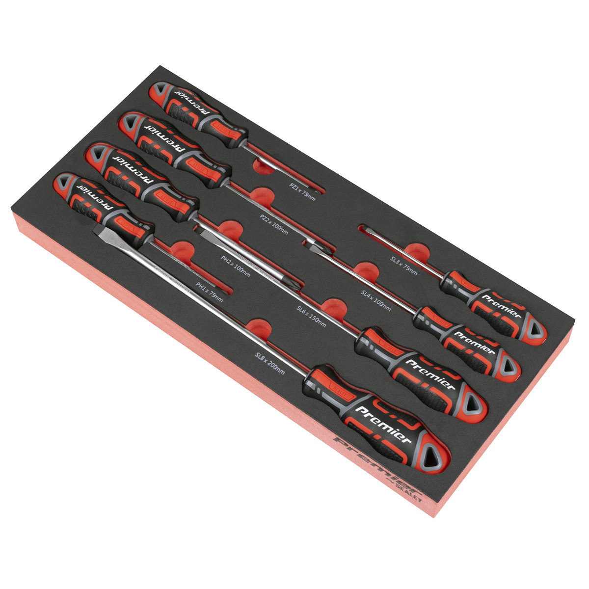 Sealey Premier Screwdriver Set with Tool Tray 8pc TBT53