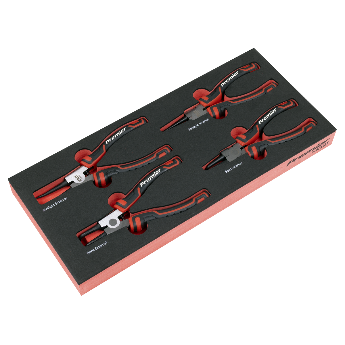 Sealey Premier Circlip Pliers Set with Tool Tray 4pc TBT57