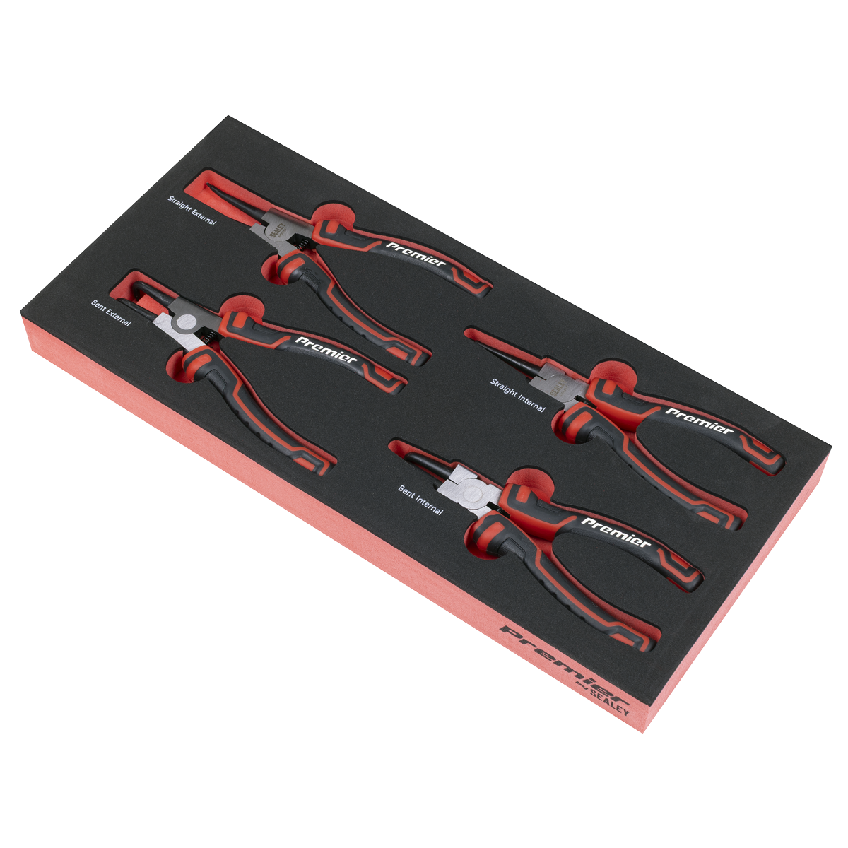 Sealey Premier Circlip Pliers Set with Tool Tray 4pc TBT57