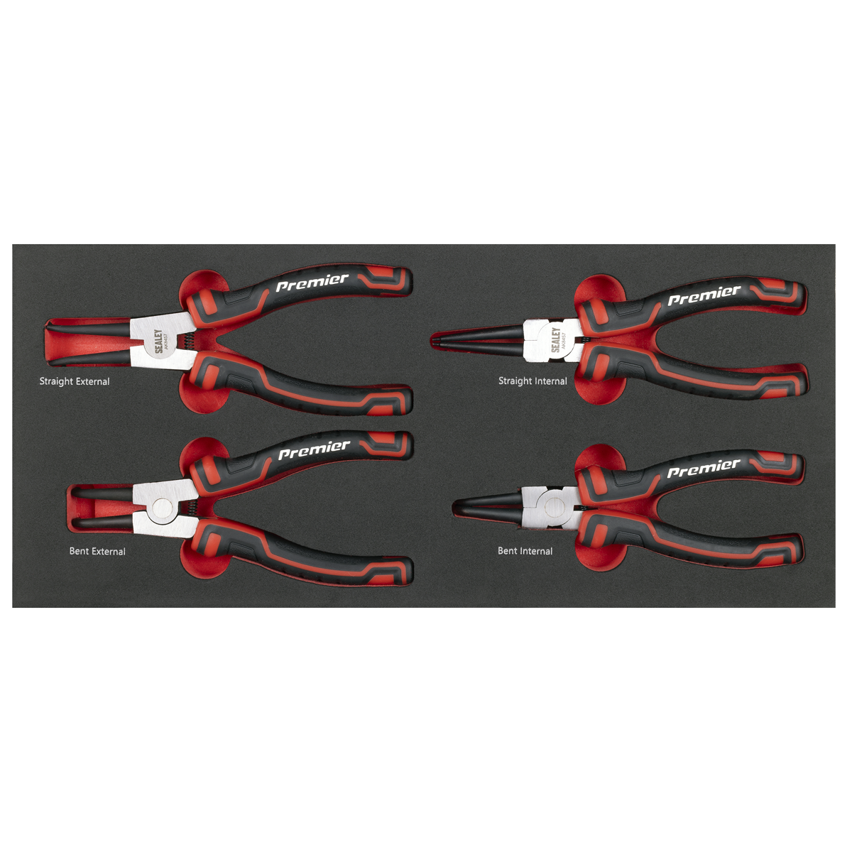 Sealey Premier Circlip Pliers Set with Tool Tray 4pc TBT57