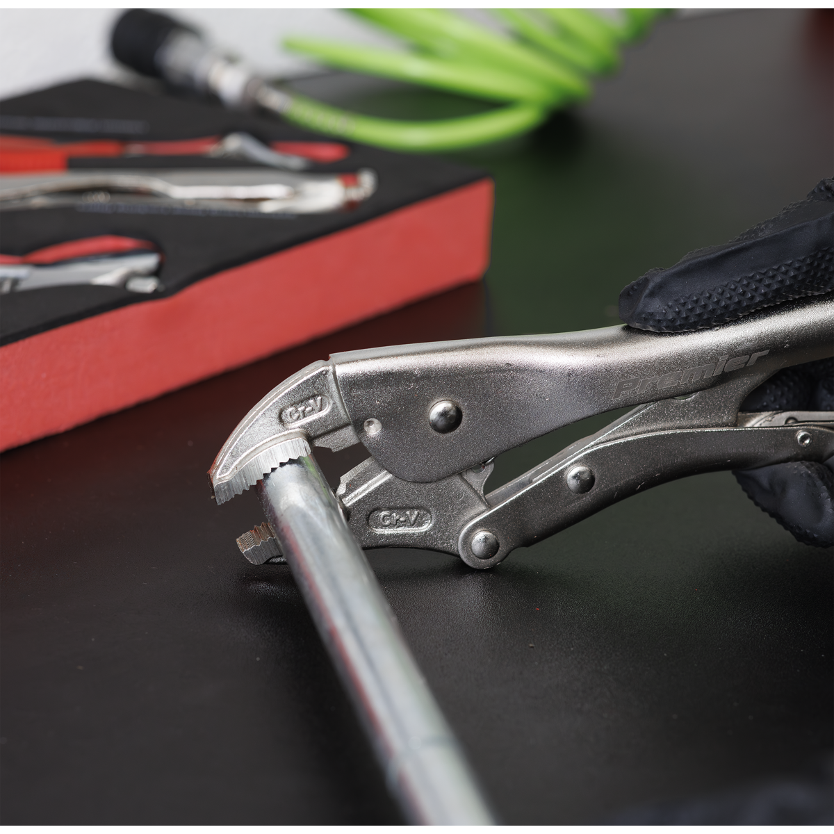 Sealey Premier Locking Pliers & Adjustable Wrench Set with Tool Tray 4pc TBT59