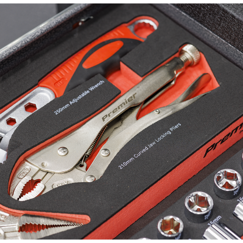 Sealey Premier Locking Pliers & Adjustable Wrench Set with Tool Tray 4pc TBT59