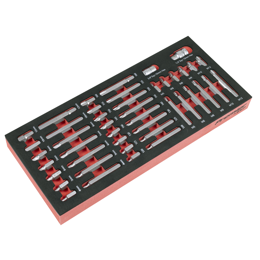 Sealey Premier TRX-Star*, Hex & Spline Bit Set with Tool Tray 44pc TBT60