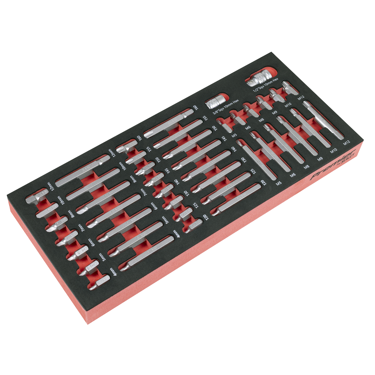 Sealey Premier TRX-Star*, Hex & Spline Bit Set with Tool Tray 44pc TBT60