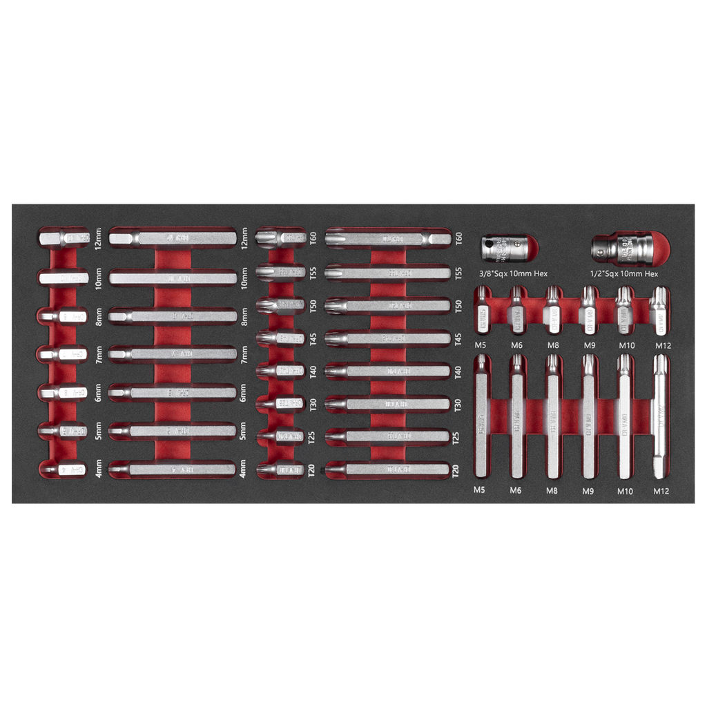 Sealey Premier TRX-Star*, Hex & Spline Bit Set with Tool Tray 44pc TBT60