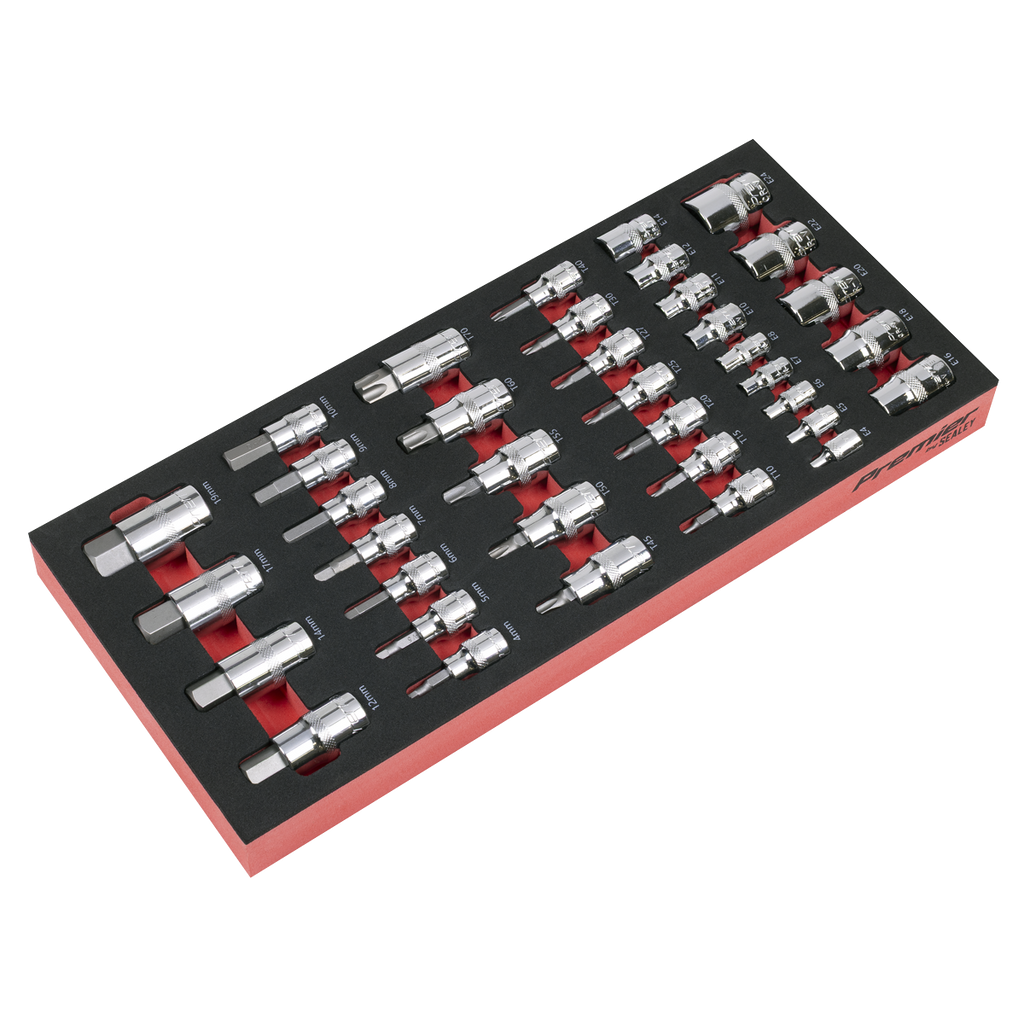 Sealey Premier Socket Bit Set with Tool Tray 37pc TBT61