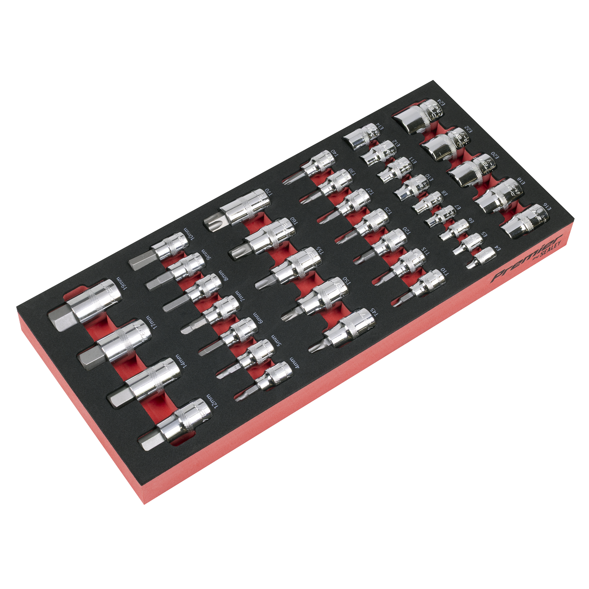 Sealey Premier Socket Bit Set with Tool Tray 37pc TBT61
