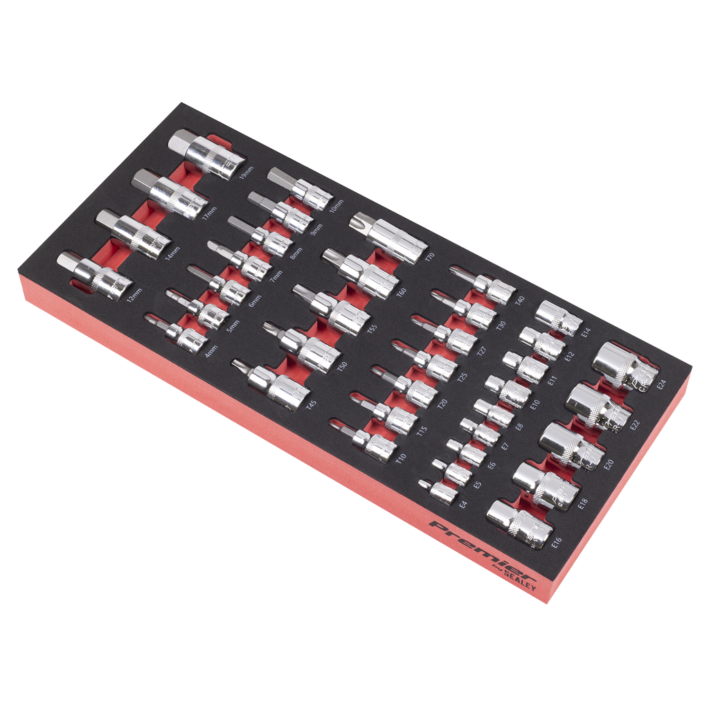 Sealey Premier Socket Bit Set with Tool Tray 37pc TBT61