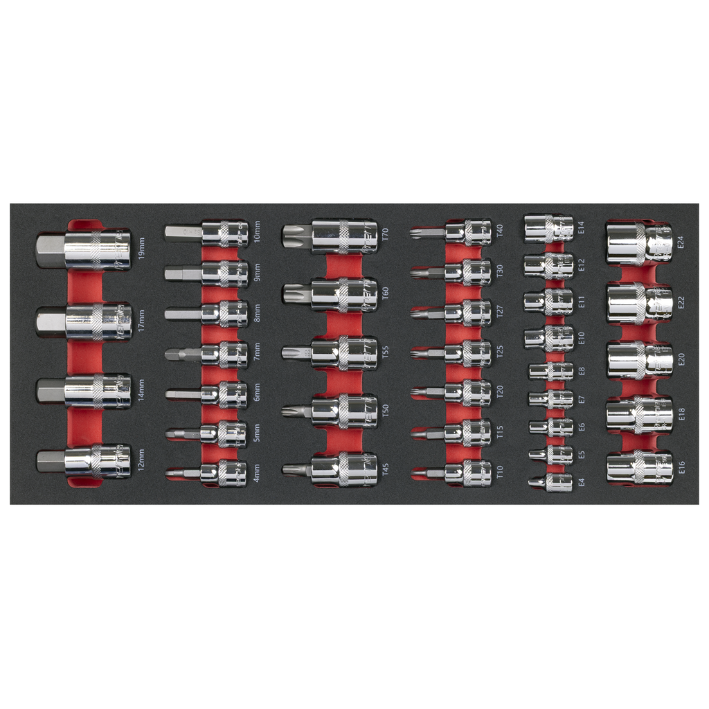 Sealey Premier Socket Bit Set with Tool Tray 37pc TBT61