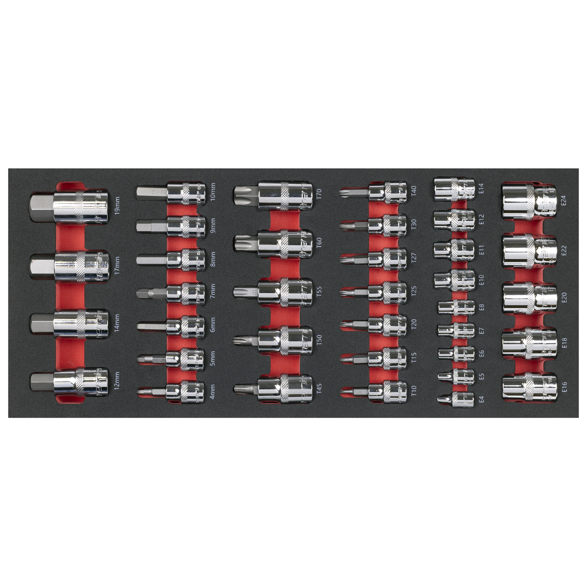 Sealey Premier Socket Bit Set with Tool Tray 37pc TBT61