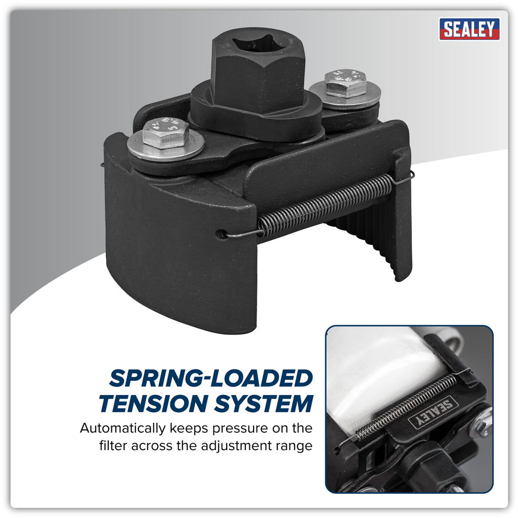 Sealey Adjustable Oil Filter Wrench 3/8"Sq Drive 60-80mm Capacity VS6080 - BostonPlates Autocare Centre