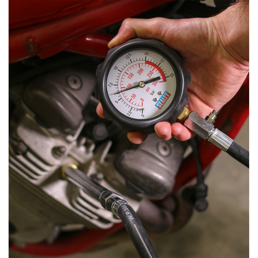 Sealey Petrol Compression Tester Deluxe Kit 6pc VSE300D