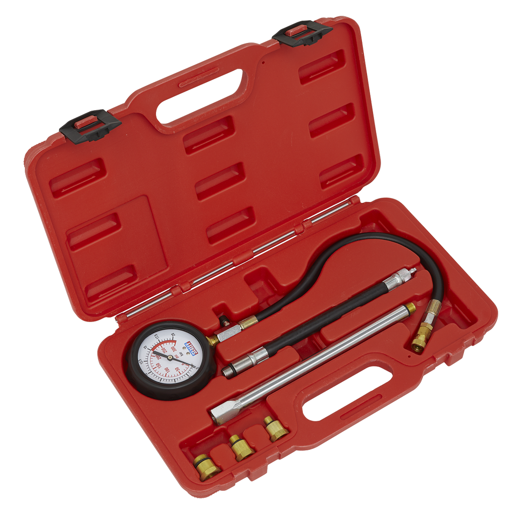 Sealey Petrol Compression Tester Deluxe Kit 6pc VSE300D