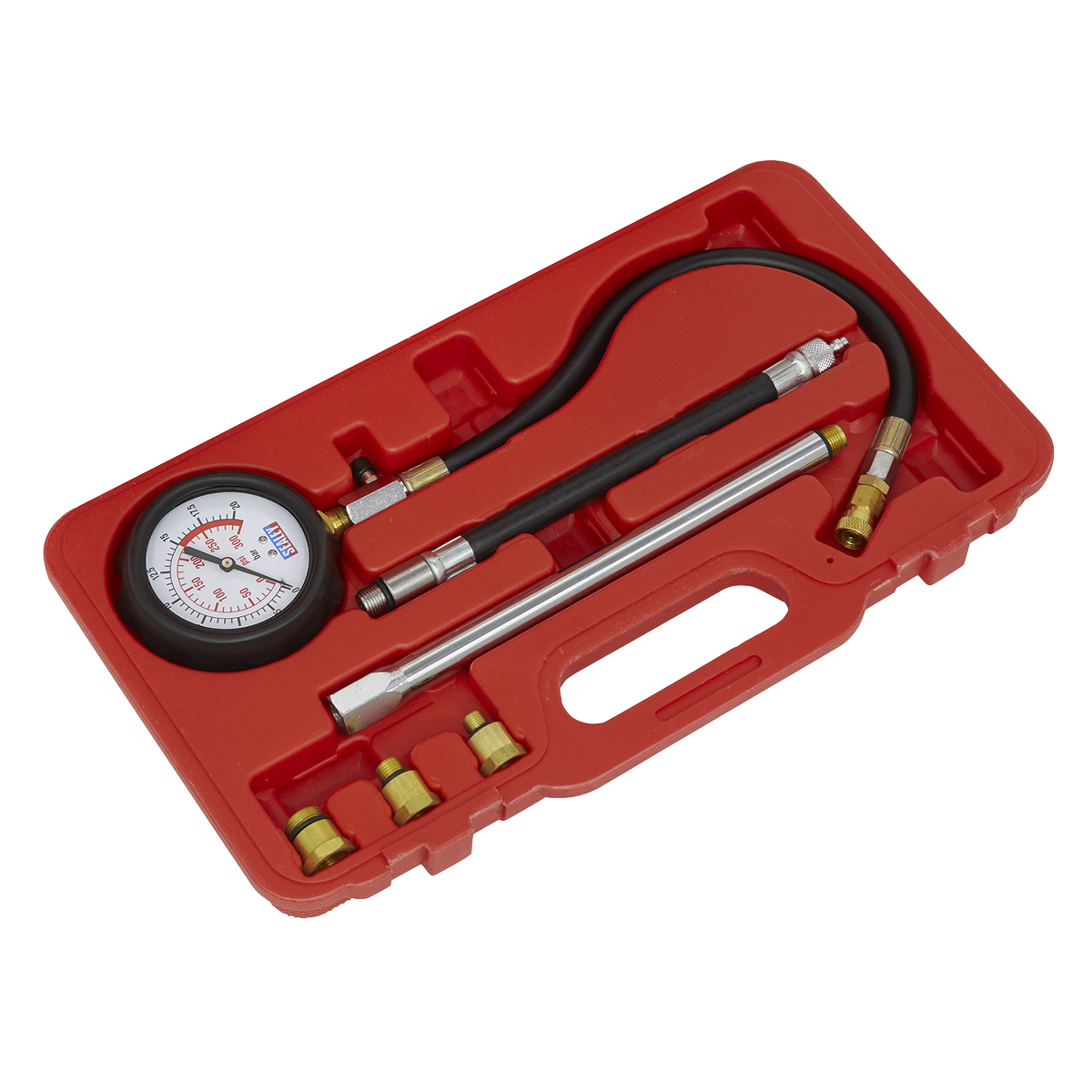 Sealey Petrol Compression Tester Deluxe Kit 6pc VSE300D