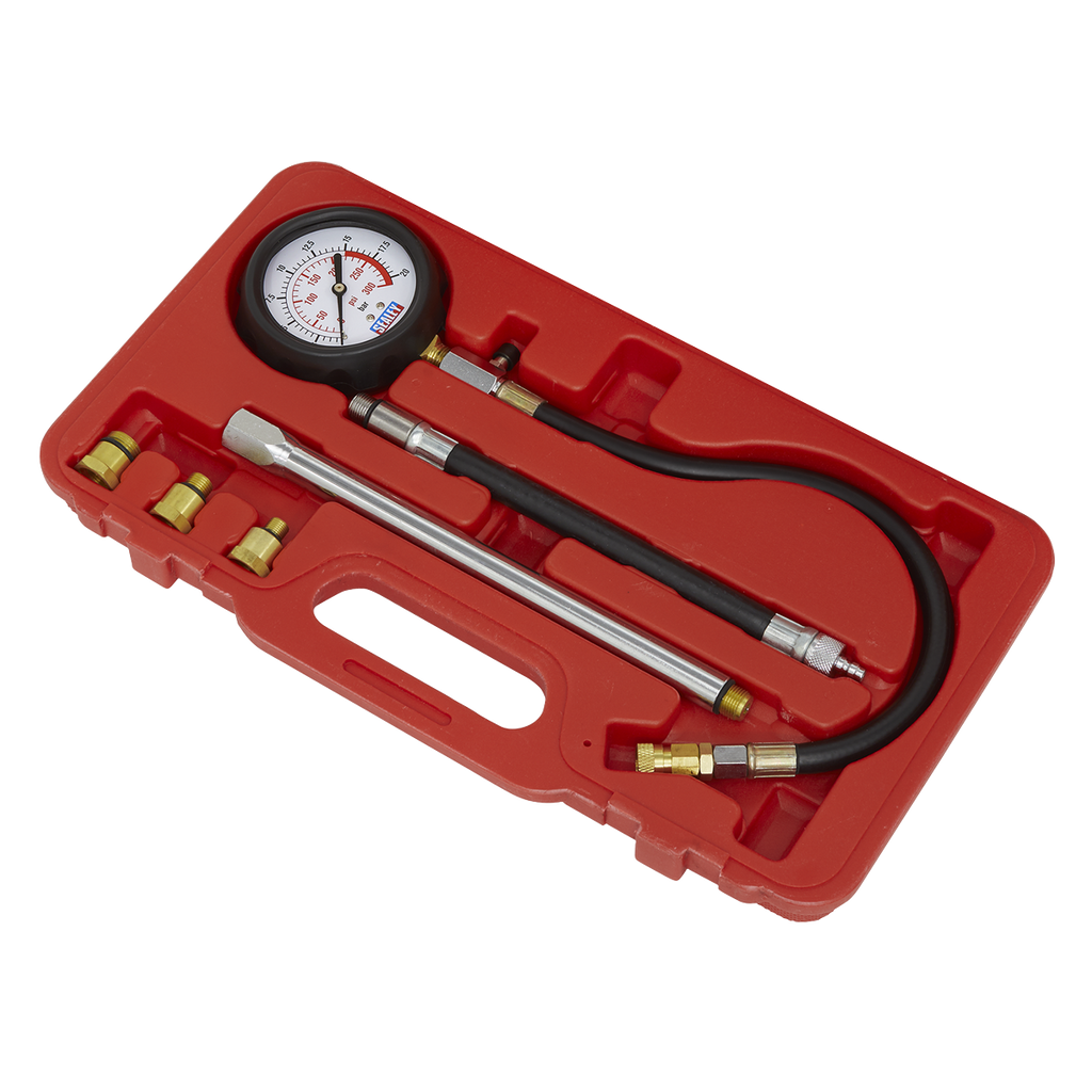 Sealey Petrol Compression Tester Deluxe Kit 6pc VSE300D