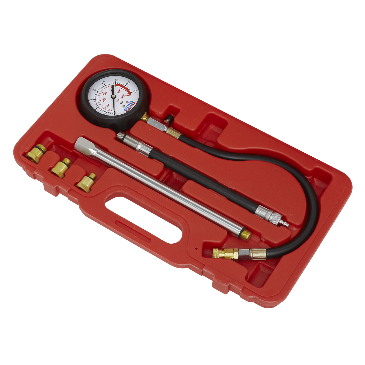 Sealey Petrol Compression Tester Deluxe Kit 6pc VSE300D