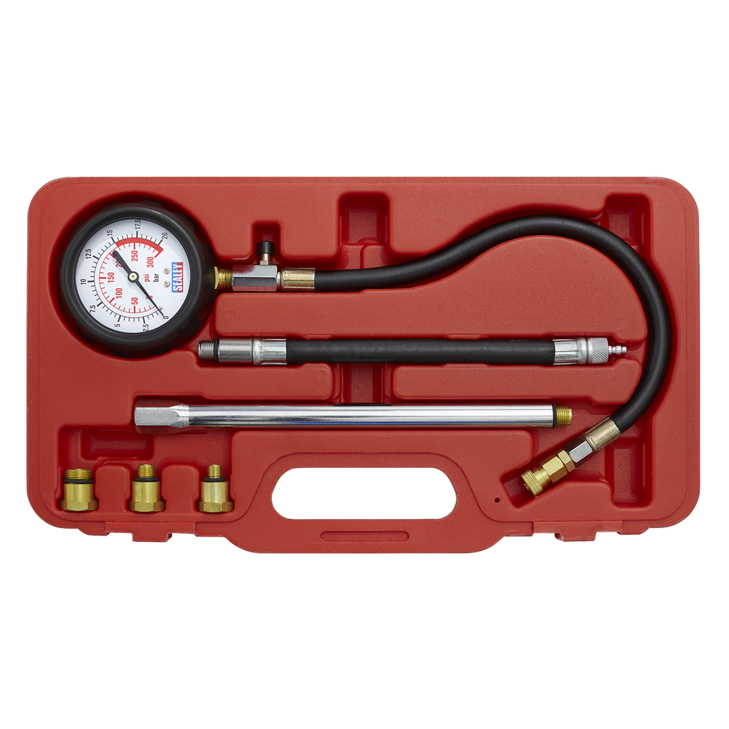 Sealey Petrol Compression Tester Deluxe Kit 6pc VSE300D