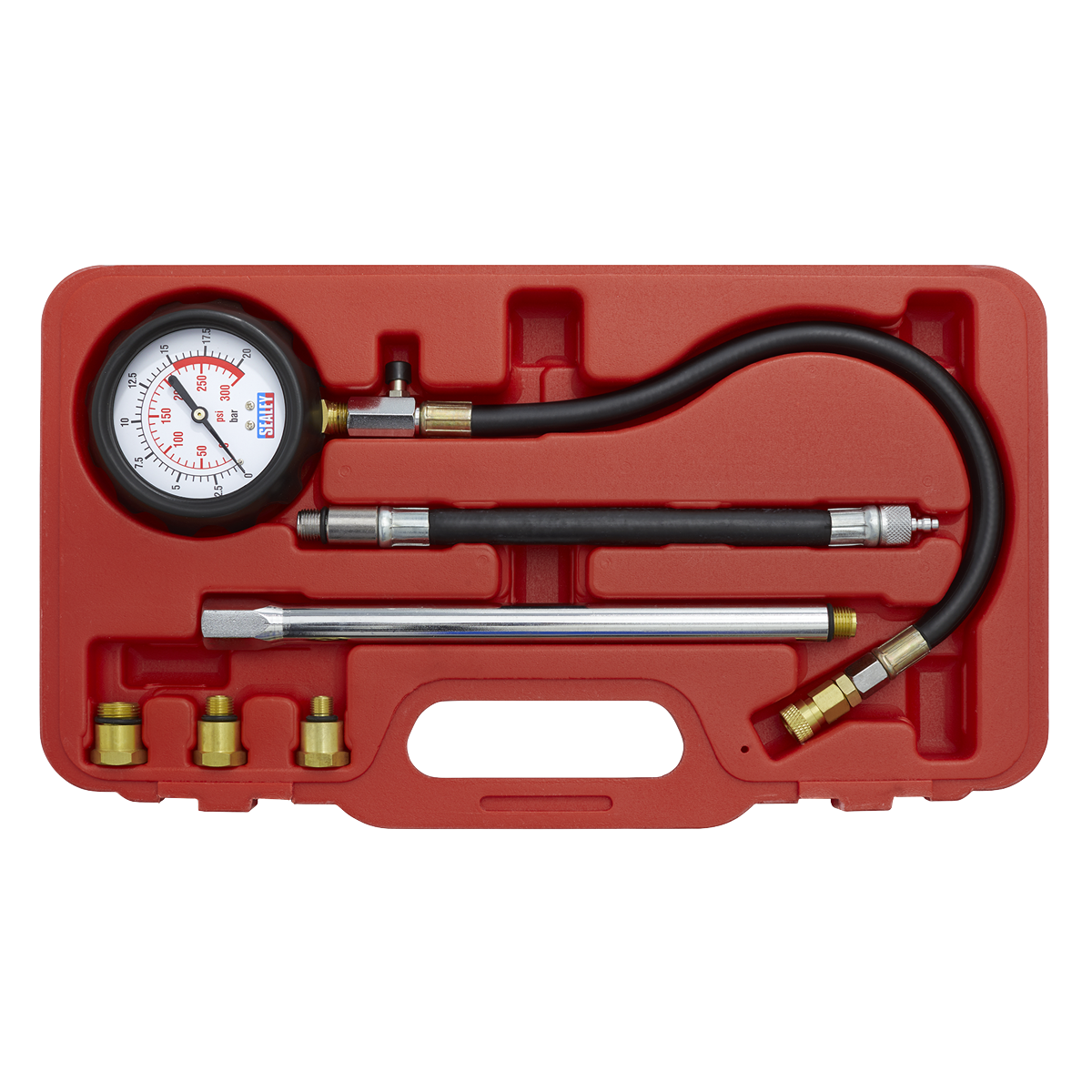 Sealey Petrol Compression Tester Deluxe Kit 6pc VSE300D