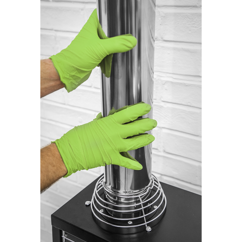 Sealey Diamond Grip Extra-Thick Nitrile Powder-Free, Gloves, Large - Pack of 50 SSP54L - BostonPlates Autocare Centre