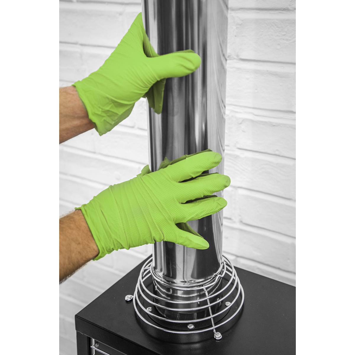 Sealey Diamond Grip Extra-Thick Nitrile Powder-Free, Gloves, Large - Pack of 50 SSP54L - BostonPlates Autocare Centre