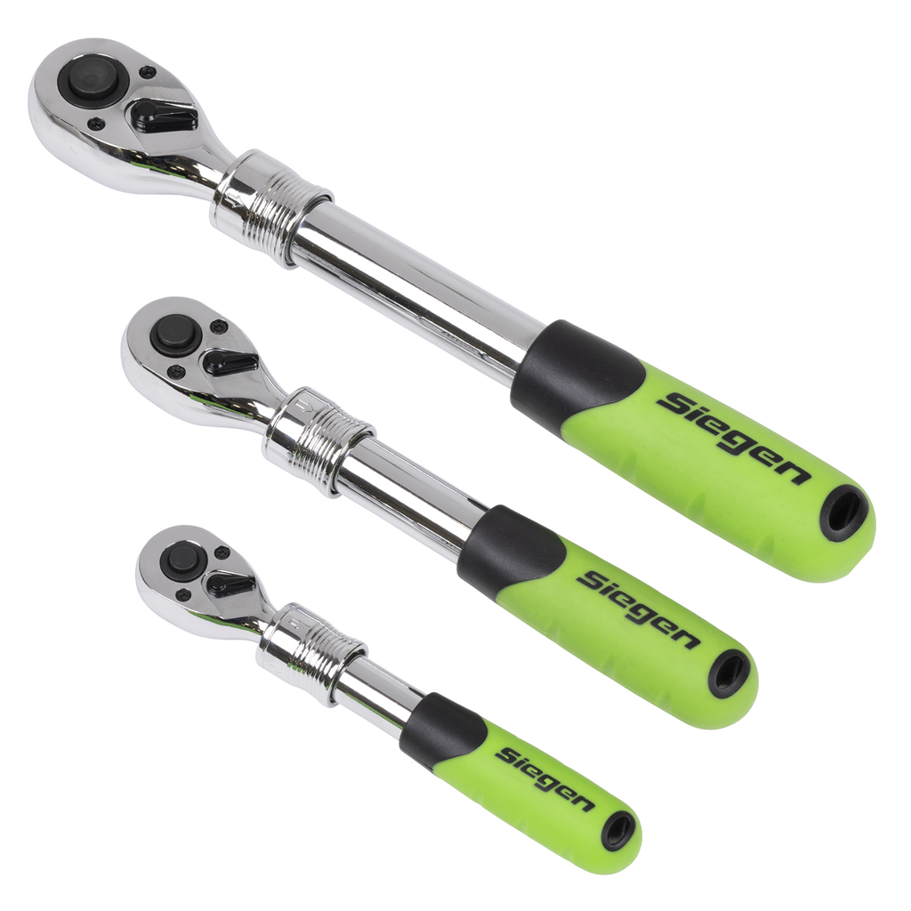 Siegen Extendable Ratchet Wrench Set 3pc S01285 - BostonPlates Autocare Centre