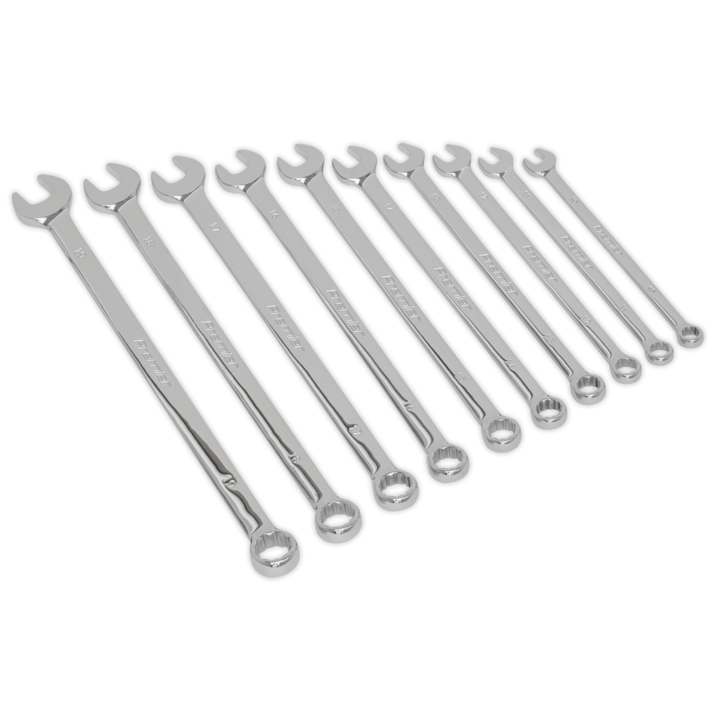Sealey Premier Extra-Long Combination Spanner Set 10pc AK6310 - BostonPlates Autocare Centre