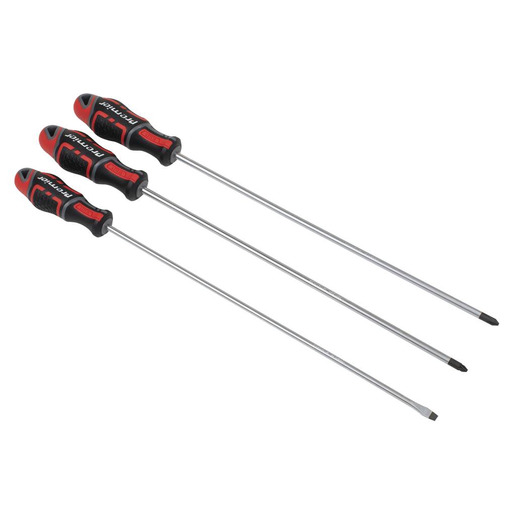 Sealey Premier GripMAX® Extra-Long Screwdriver Set 3pc AK4372 - BostonPlates Autocare Centre