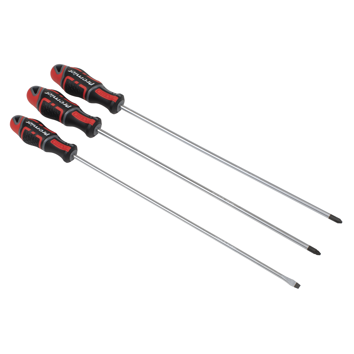 Sealey Premier GripMAX® Extra-Long Screwdriver Set 3pc AK4372 - BostonPlates Autocare Centre