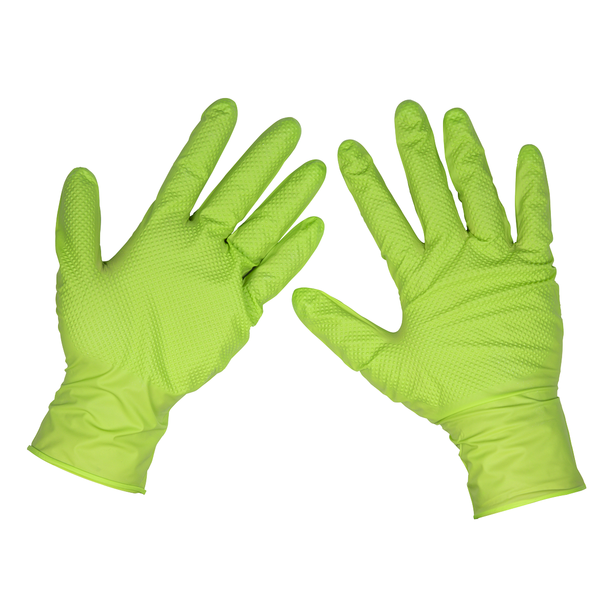Sealey Diamond Grip Extra-Thick Nitrile Powder-Free, Gloves, Large - Pack of 50 SSP54L - BostonPlates Autocare Centre