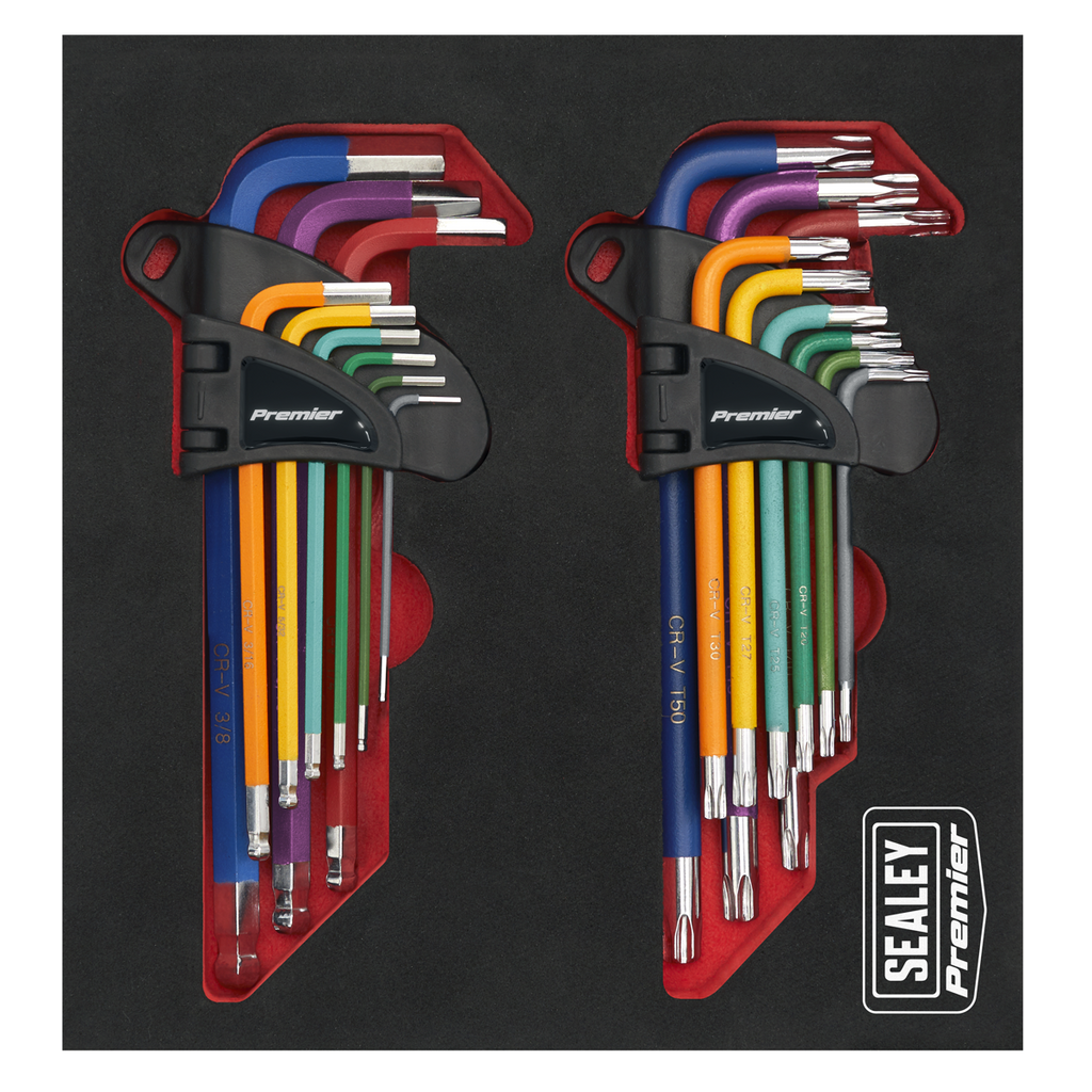 Sealey Premier TRX-Star* & Ball-End Hex Key Set 18pc Long Anti-Slip AK7199 - BostonPlates Autocare Centre