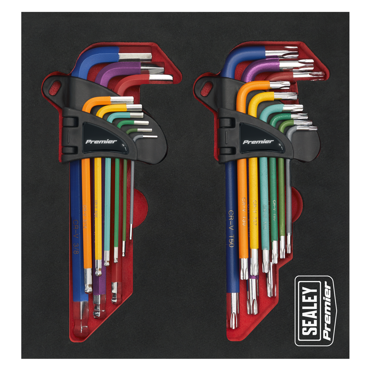 Sealey Premier TRX-Star* & Ball-End Hex Key Set 18pc Long Anti-Slip AK7199 - BostonPlates Autocare Centre