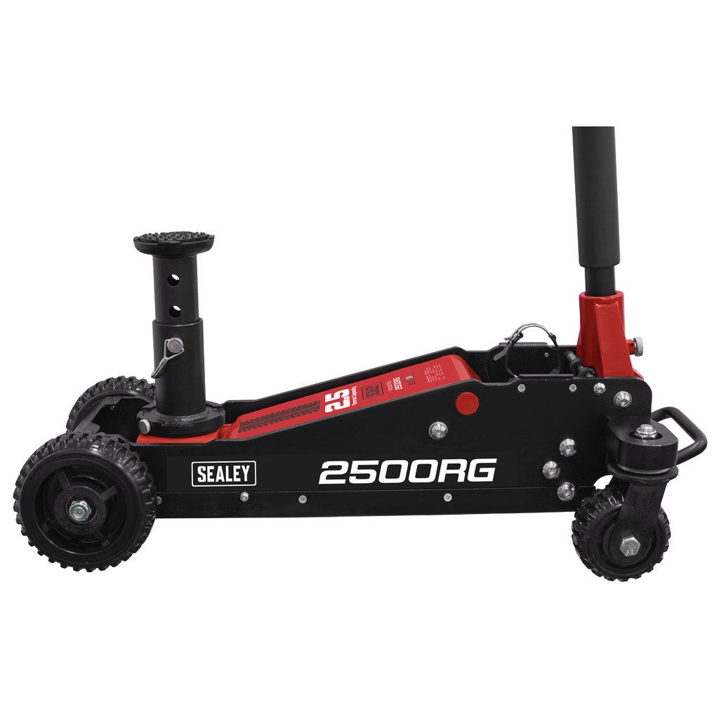 Sealey Big Wheel Hybrid Trolley Jack with Super Rocket Lift 2.5 Tonne 2500RG - BostonPlates Autocare Centre