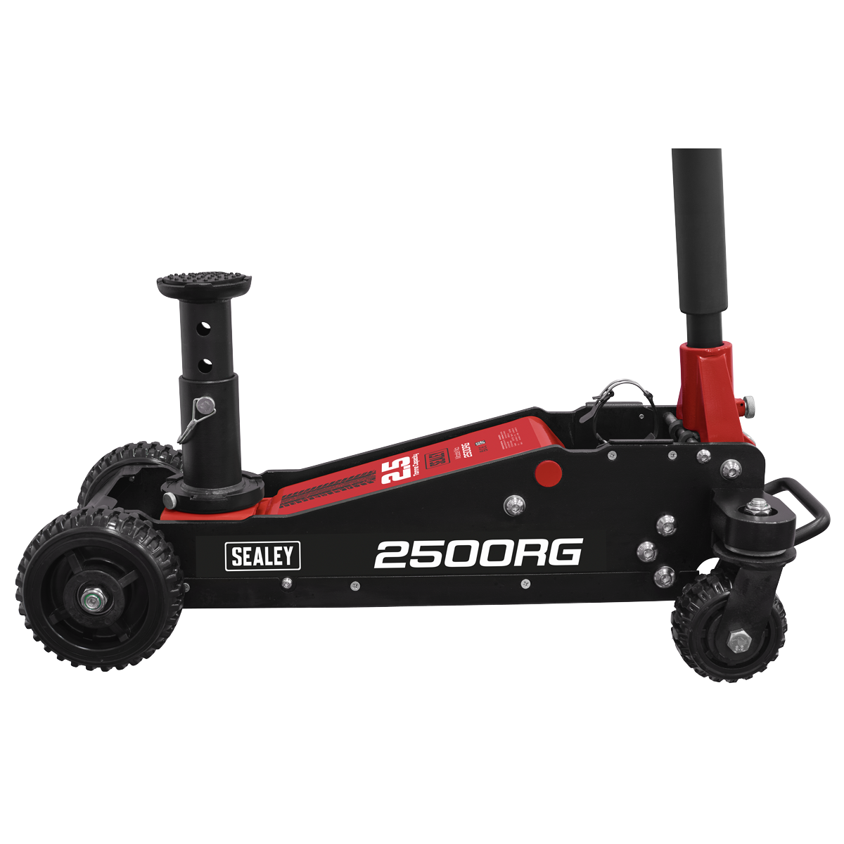 Sealey Big Wheel Hybrid Trolley Jack with Super Rocket Lift 2.5 Tonne 2500RG - BostonPlates Autocare Centre