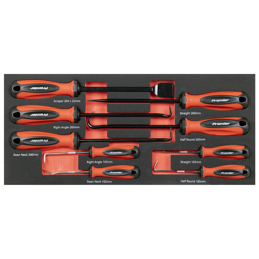Sealey Premier Scraper & Hook Set with Tool Tray 9pc TBT65 - BostonPlates Autocare Centre
