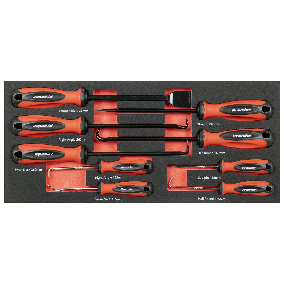 Sealey Premier Scraper & Hook Set with Tool Tray 9pc TBT65 - BostonPlates Autocare Centre