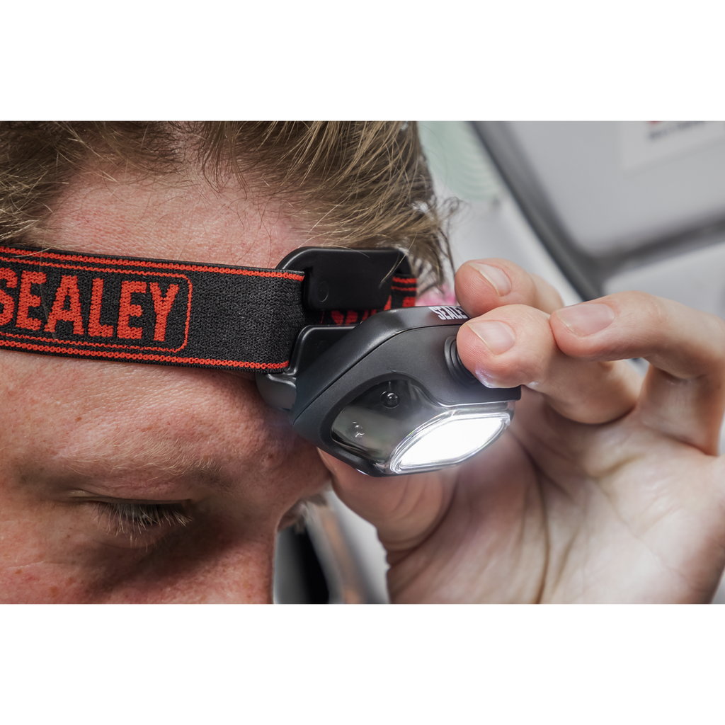 Sealey Rechargeable Head Torch with Auto-Sensor 8W COB LED HT08R - BostonPlates Autocare Centre