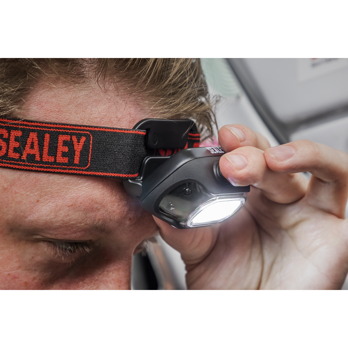 Sealey Rechargeable Head Torch with Auto-Sensor 8W COB LED HT08R - BostonPlates Autocare Centre